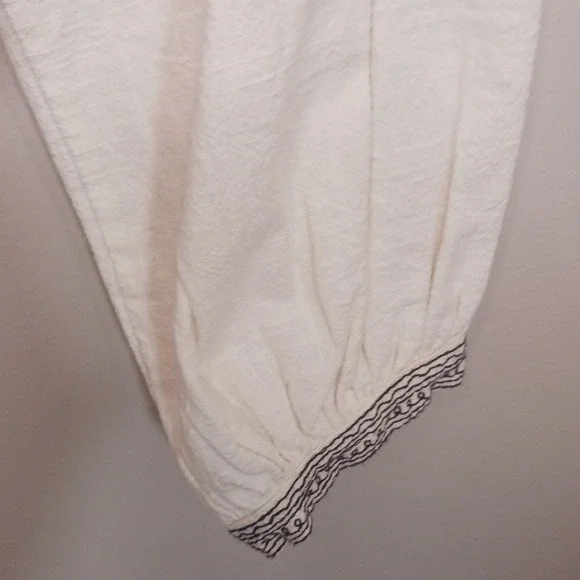 Free People Cotton Embroidered Crop Boho Hippie Festival Women's Blouse Size L - Picture 6 of 8